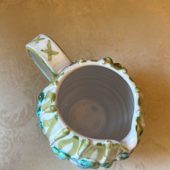 Vintage Italian Majolica pottery pitcher with handle, hand signed and numbered - Picture 5 of 14